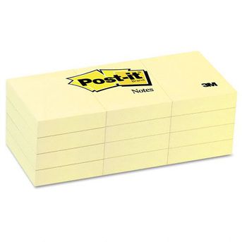 3M Label Post  It 653 Ukuran 1 5x2 Inci 12 Pad Kuning  