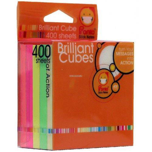 Pronto Brilliant Cube BC77/5S - 80sht/color - 75 x 75 mm - 1 Karton isi ...