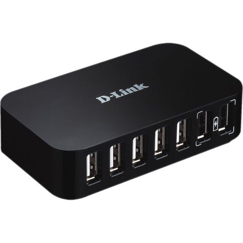 D-Link 7-Port USB 2.0 Hub DUB-H7 - Hitam - Hitam