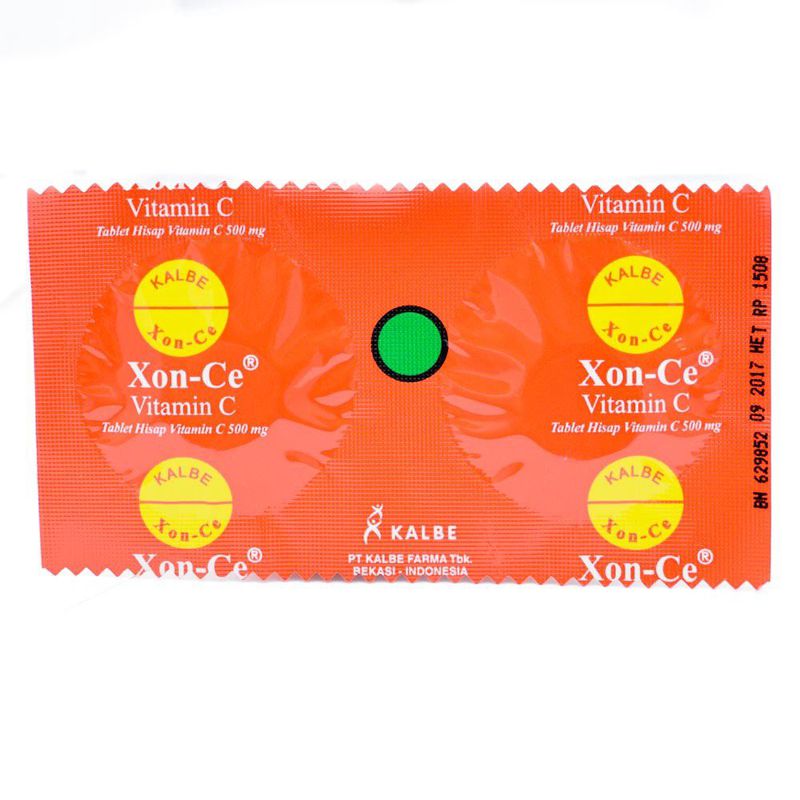 XonCe Tablet Hisap Vitamin C 1 Karton Isi 20 Pak x 2 Pcs 500 mg