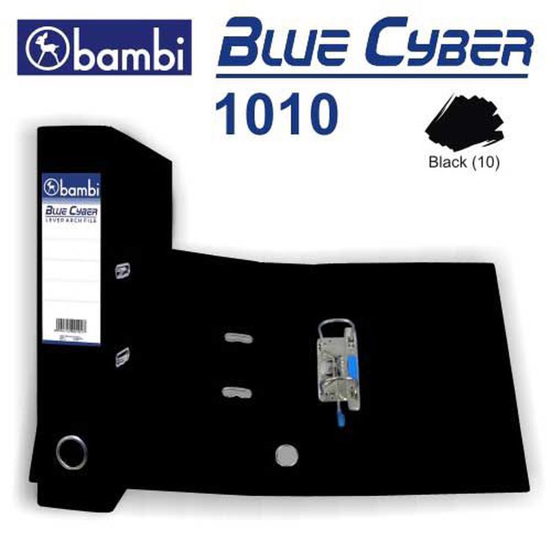 Bambi Lever Arch File 1010 - F4 - 7.5 cm - Hitam - 1 Box Isi 12 Pcs - Hitam