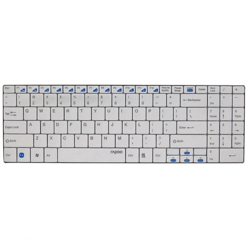 Rapoo E2700 Wireless Multimedia TouchPad Keyboard Putih Putih