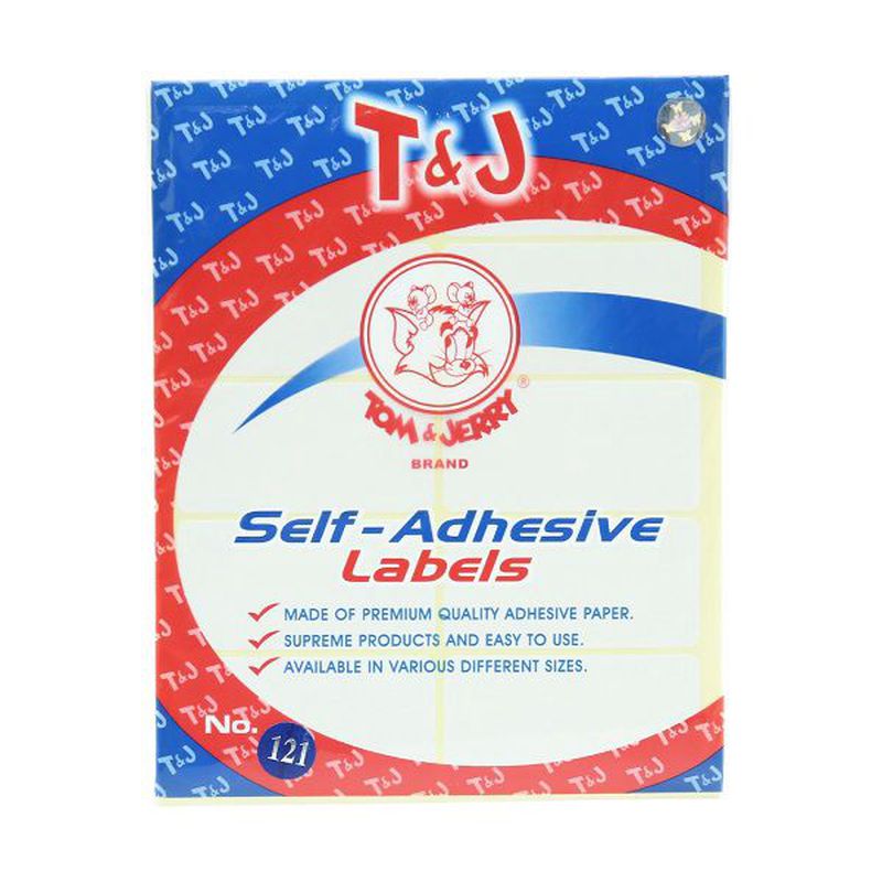 T&amp;J Stiker Label Polos No. 121 38 x 75 mm 1 Pak Isi 25