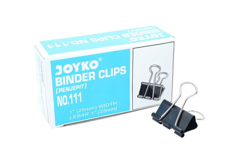 Joyko Binder Clip No 111 - 1 Karton Isi 24 Kotak @ 12 Pcs - Hitam