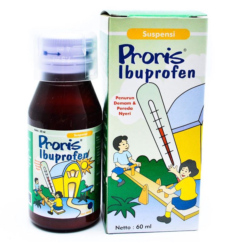 Proris Ibuprofen Obat Demam Anak Suspension 1 Box Isi 12 Botol 60 ml