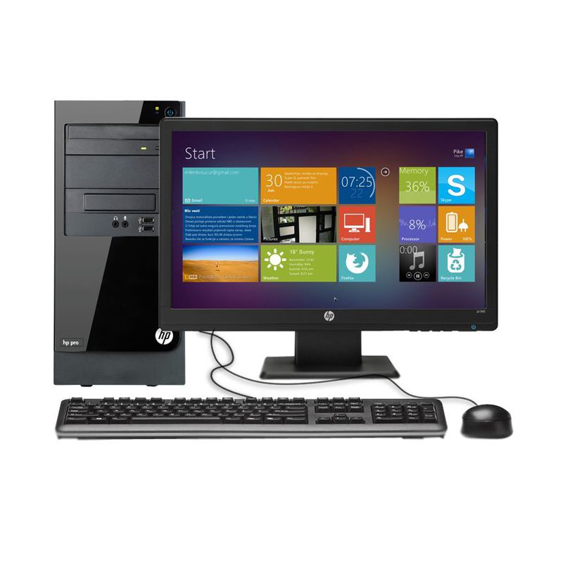 HP PC Pro 3340 MT - Windows 8 - Core i5 - Black - Hitam