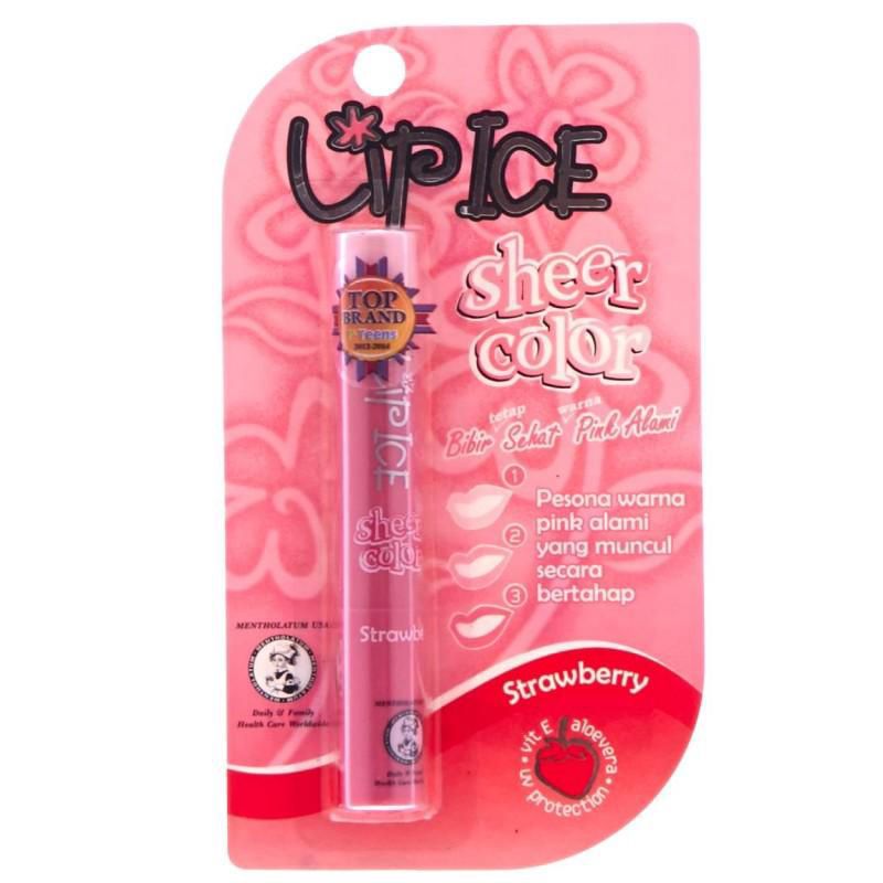 Lip Ice Lip Balm Sheer Color Strawberry 2 Gr 1 Karton Isi 12 Pcs