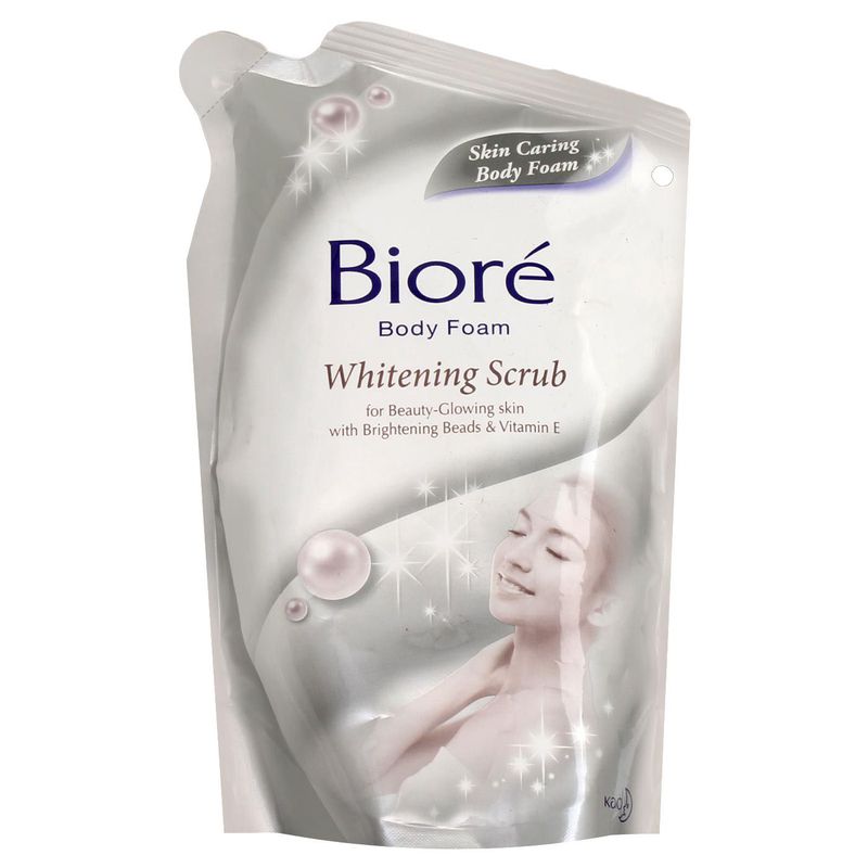 Biore Body Foam Whitening Scrub Pouch 1 Karton Isi 24 Pcs 250 gram