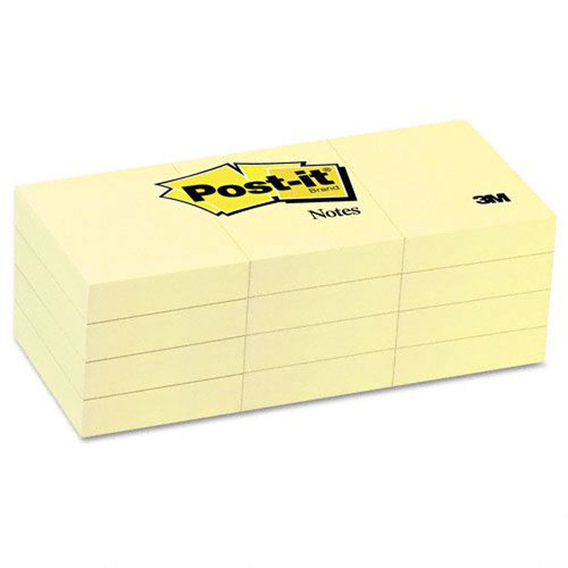 3M Label Post It 653 Ukuran 1  5x2  Inci 12 Pad Kuning 