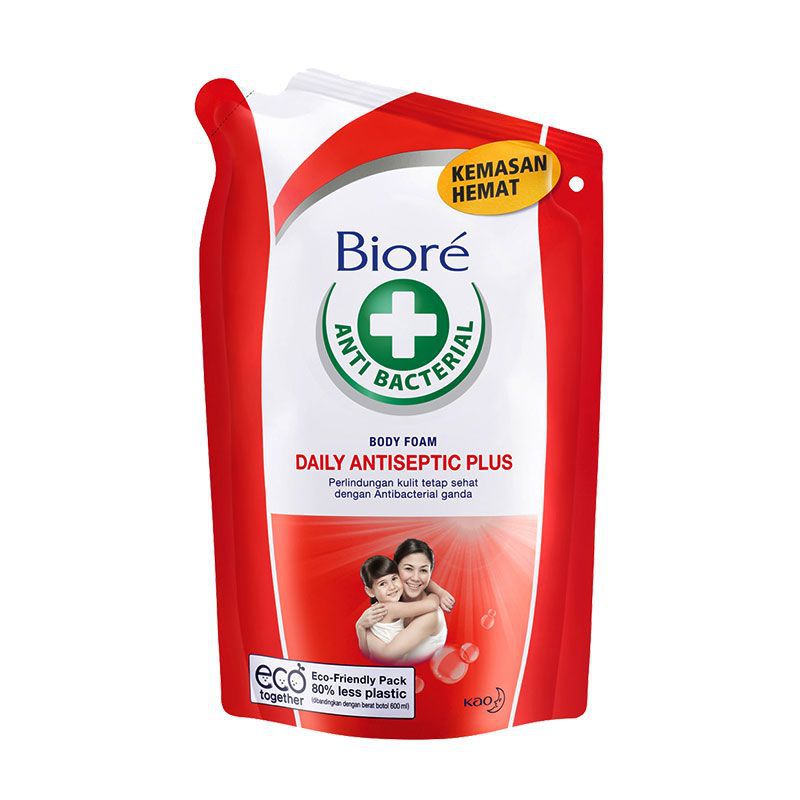 Biore Body Foam Refill - Antiseptic Plus - 1 Box Isi 12 Pouch @ 450 ml