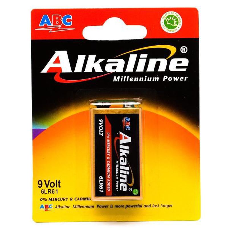 ABC Baterai Alkaline Millennium Power - 9 Volt - 1 Set Isi 10 Baterai