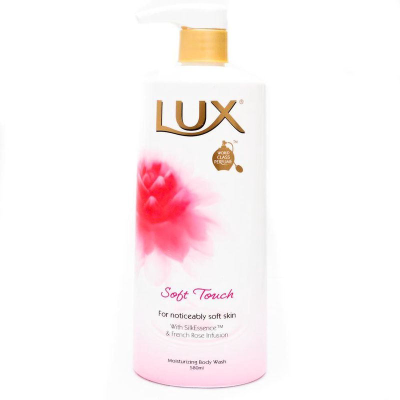 Lux Body Wash Pink Soft Touch Pump 1 Karton Isi 12 Pcs 580 ml