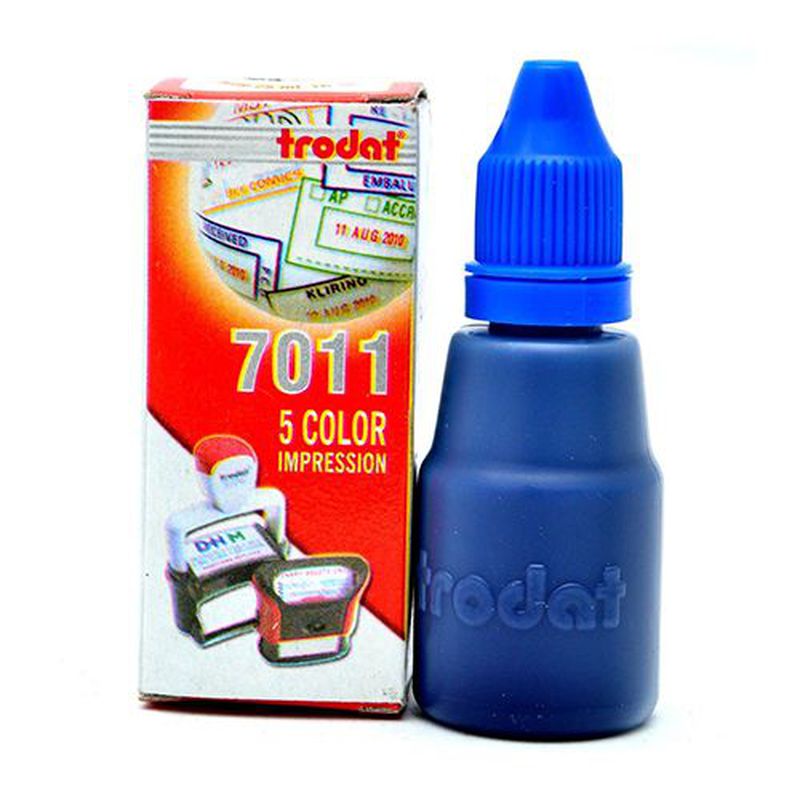 Trodat Tinta Stempel 7011 - 25 ml - Biru - 1 Kotak Isi 12 Pcs - Other