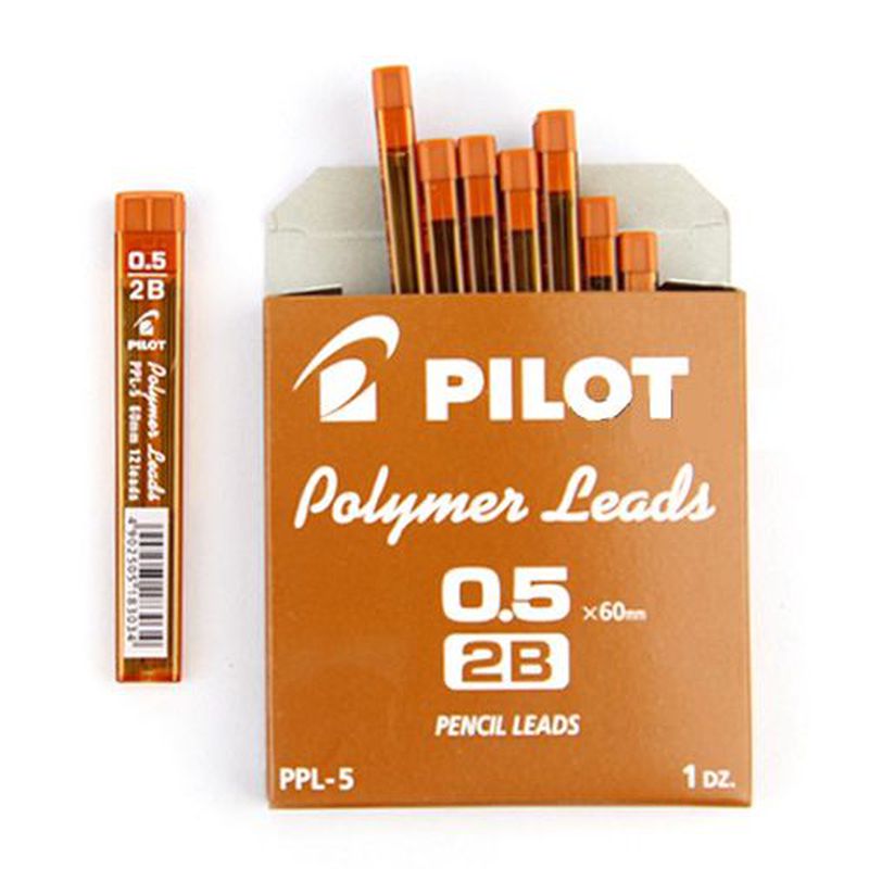 Pilot Isi Pensil Mekanik 2b 05 Mm Hitam 1 Kotak Isi 12 Pcs Hitam