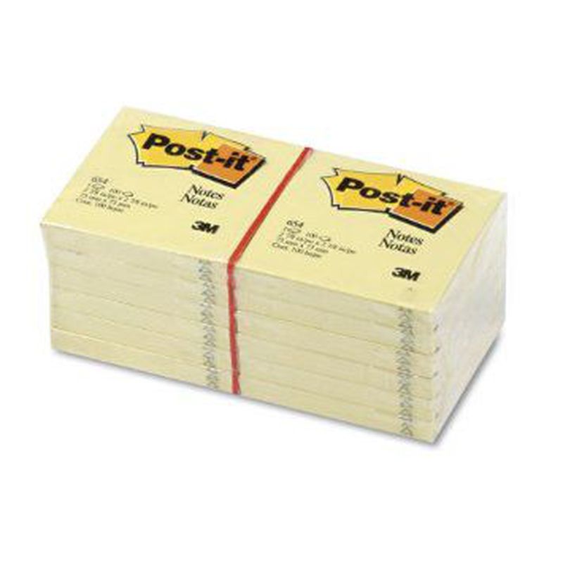 3M PostIt Sticky Notes 654 3 x 3 Inci Canary Yellow 1 Set Isi 12