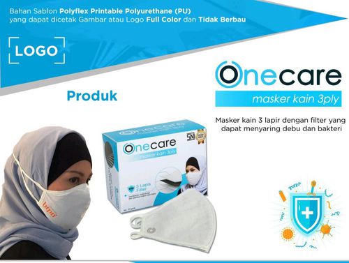 Masker Kain 3 Fly One Care Hijab - Putih