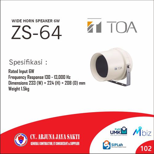TOA Wide Horn Speaker 6W ZS-64