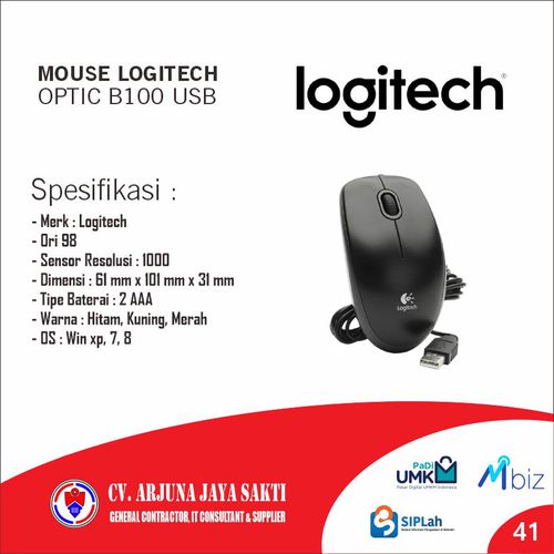 MOUSE LOGITECH OPTIC B100 USB