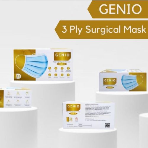 MASKER MEDIS GENIO 3 PLY DEWASA ISI 50 PCS (BOX) - MERAH CORAK