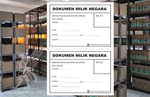 Stiker label arsip
