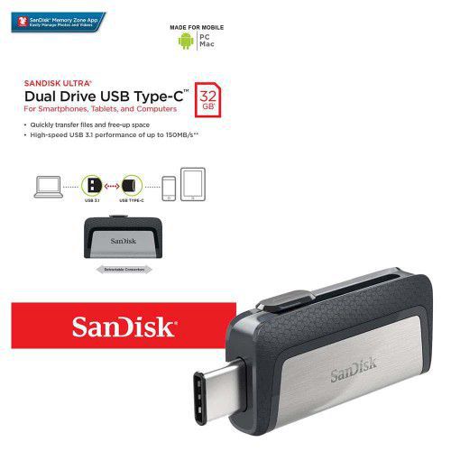 SANDISK ULTRA DUAL DRIVE USB TYPEC 32 GB BLACK