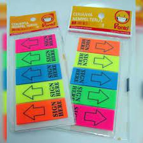 Sticky note sign here