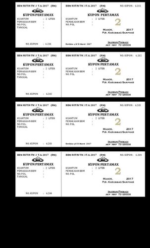 Cetak Kupon voucher / kupon belanja/ Kupon BBM