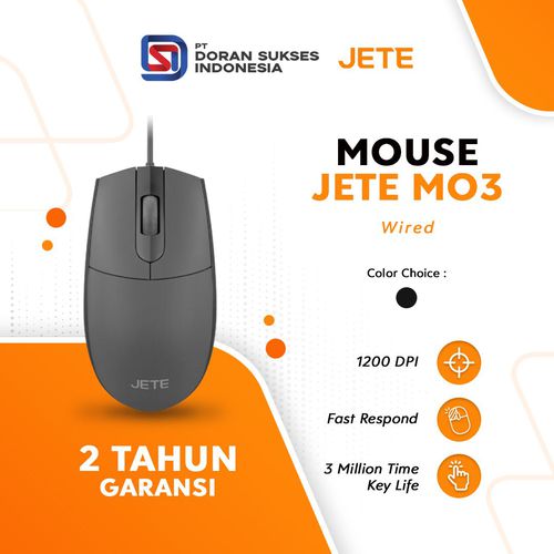 Wired Mouse JETE MO3 1200 DPI Ergonomis Design - Garansi 2 Tahun