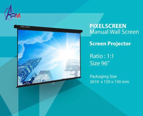LAYAR PIXEL SCREEN MANUAL WALL 120 INCH PROJECTOR SCREEN