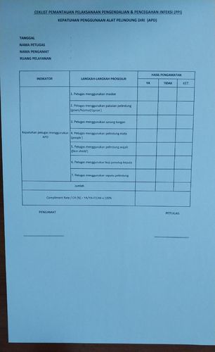 Formulir Ceklist APD