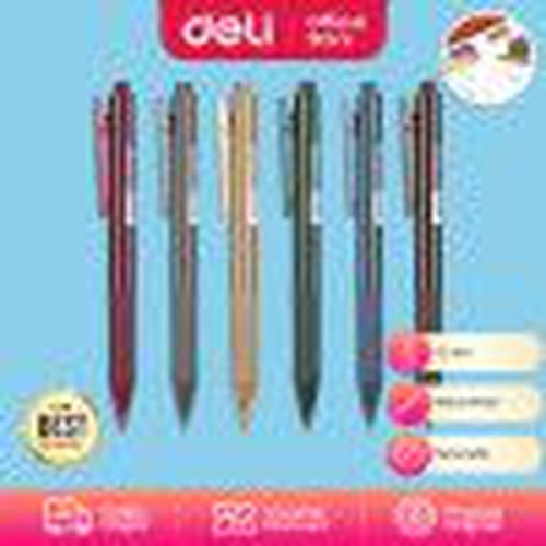 Deli Color Gel Pen / Pulpen Gel Warna Retro 0.5 mm Retracable A201 ...