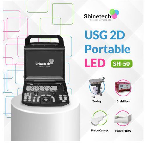 SHINETECH USG 2 DIMENSI + PROBE CONVEX + PRINTER + STABILIZER + TROLLEY