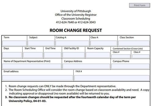 room change form
