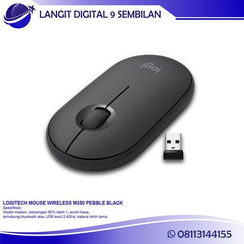 LOGITECH MO BLACKUSE WIRELESS M350 PEBBLE BLACK