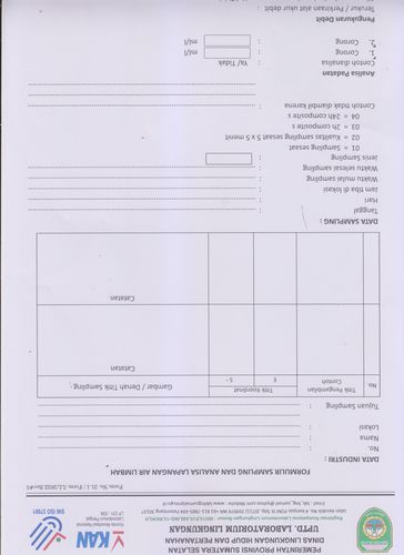 Form sampling air limbah