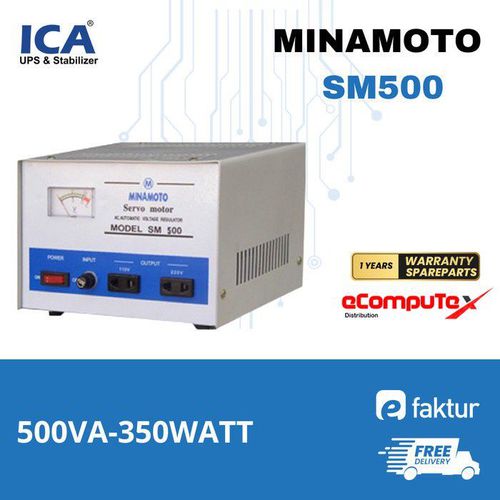 STABILIZER MINAMOTO SM-500 SM500 / 500VA 350WATT SERVOMOTOR - GARANSI RESMI