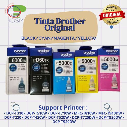 Tinta Brother Original BT 5000 Cyan Magenta Yellow, BT 6000 Black, BT ...