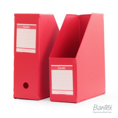 BANTEX Magazine File Extra Jumbo (Box File) Folio 12cm - Red