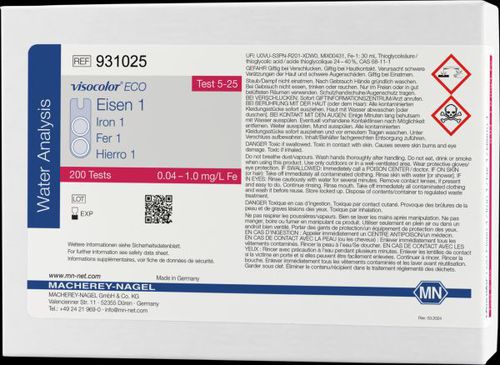 Colorimetric test kit VISOCOLOR ECO Iron 1 ( Fe test kit )