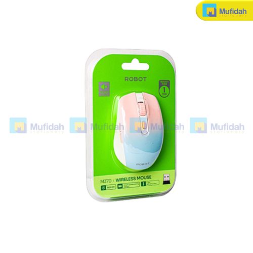 ROBOT MOUSE WIRELESS M370 PINK BLUE