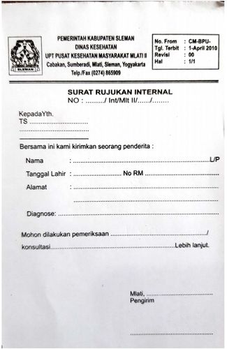 Form Surat Rujukan Internal
