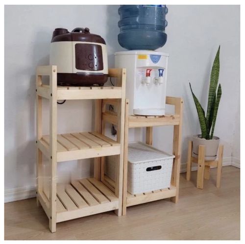 MEJA RAK KAYU DISPENSER DAN RICE COOKER 2 SUSUN