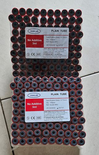 TABUNG PLAIN MERAH 3ML VIDELAB