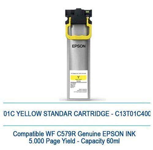 Tinta epson T01C standar WF C579R WF-579R original - Yellow