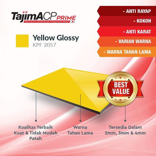 Acp Tajima 3mm PE Partisi Indoor - Kuning