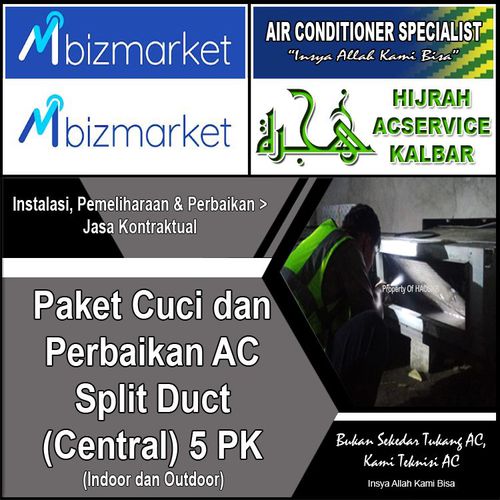 Paket Cuci dan Perbaikan AC Split Duct 5 PK (Indoor dan Outdoor)