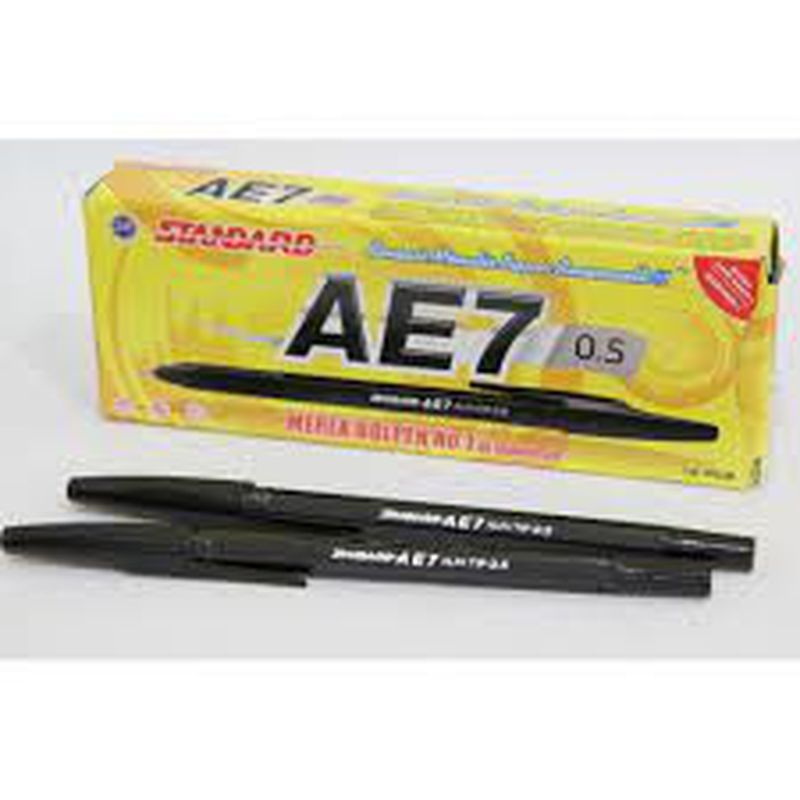 Pulpen Standard Ae Fine Mm Karton Isi Pack Pcs Hitam