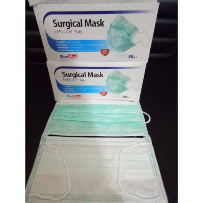 Masker Onemed Mask Earloop 3 Ply 1 Box 50 Pcs