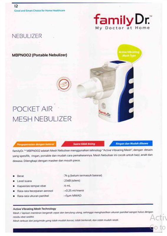 Nebulizer Mesh Family dr tipe MBPN002