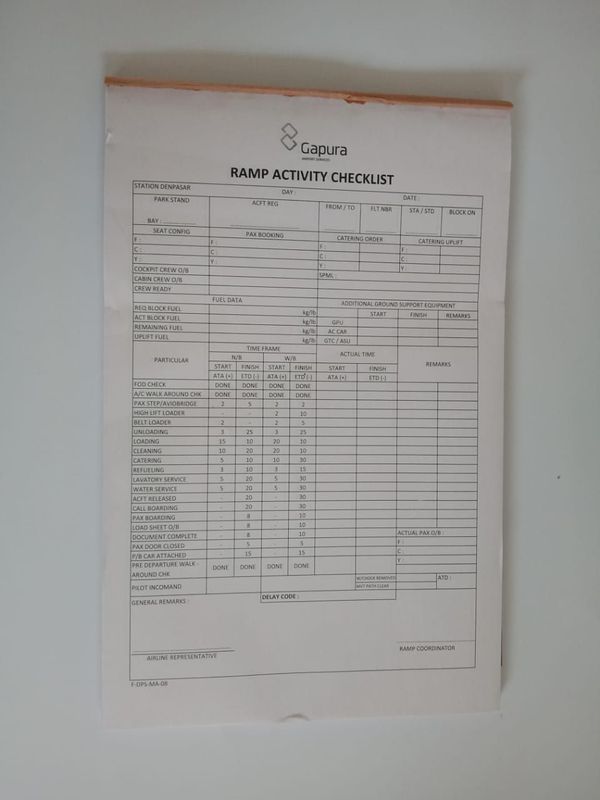 ramp activity checklist